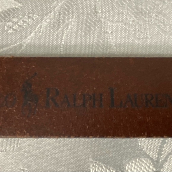 Ralph Lauren Polo Mens Reddish Brown Leather Belt 37 Inches Length Made In Italy - Picture 4 of 7